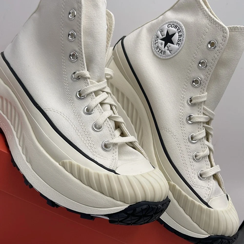 Converse WMNS CHUCK 70 AT-CX HI VINTAGE WHITE/EGRET/BLACK A01682C Platforms Snkr